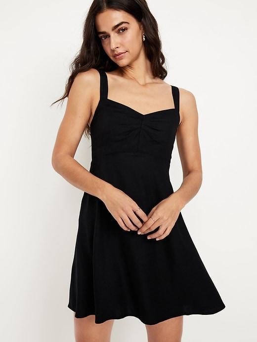 Fit &amp; Flare Crepe Mini Dress Product Image