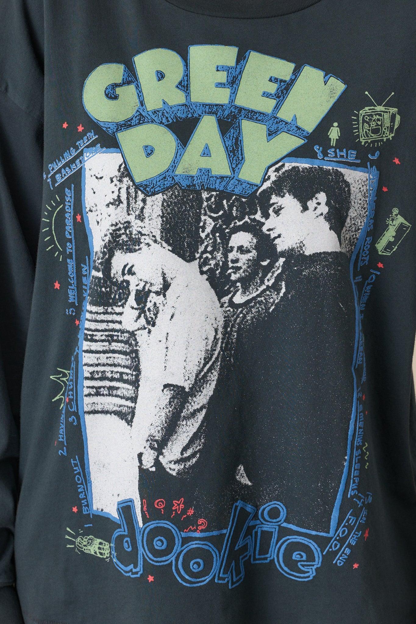 Green Day Cotton Vintage Black Long Sleeve Tee Product Image