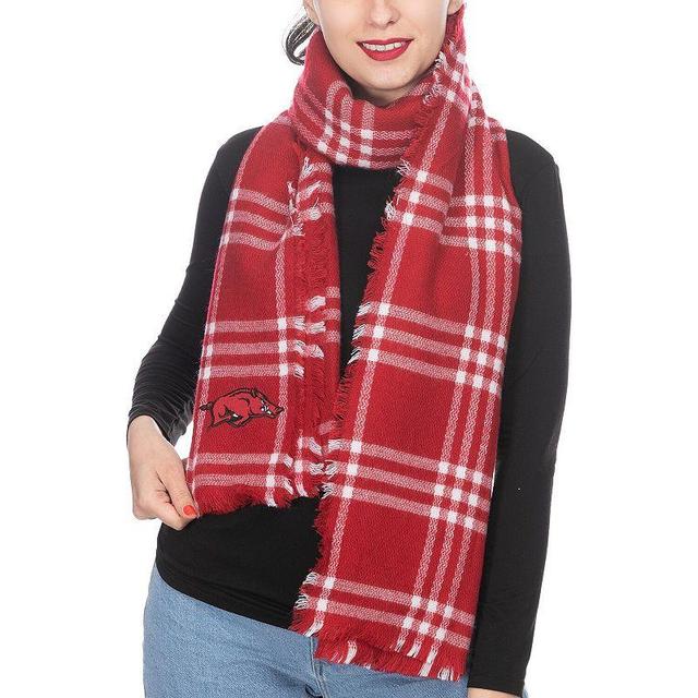 Womens ZooZatz Arkansas Razorbacks Plaid Blanket Scarf Product Image