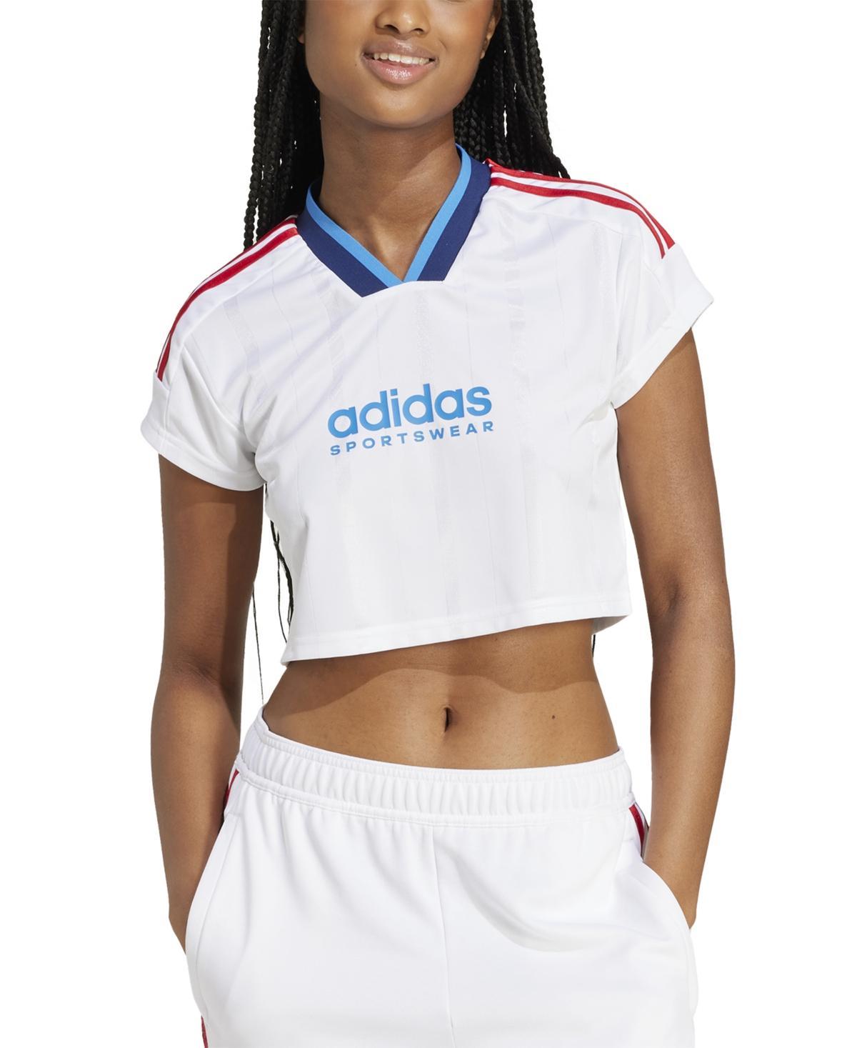 Adidas Women's Tiro Cut 3-Stripes Cropped Jersey Product Image