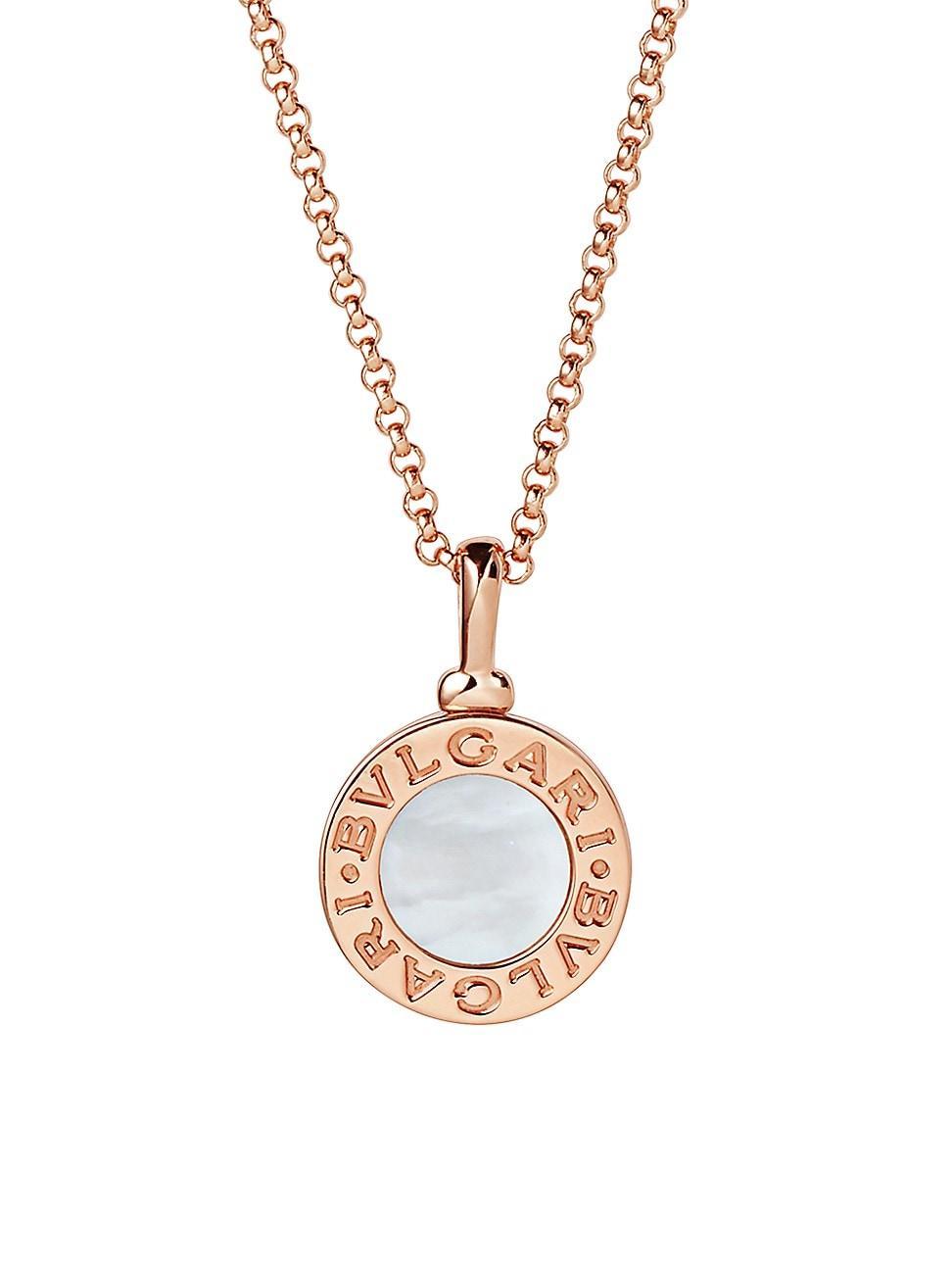 Womens Classic 18K Rose Gold & Mother-of-Pearl Pendant Necklace - Rose Gold - Rose Gold Product Image