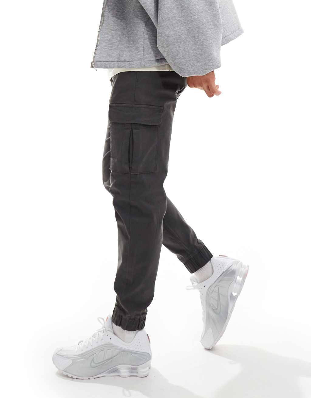 Bershka cargo pants in gray Product Image