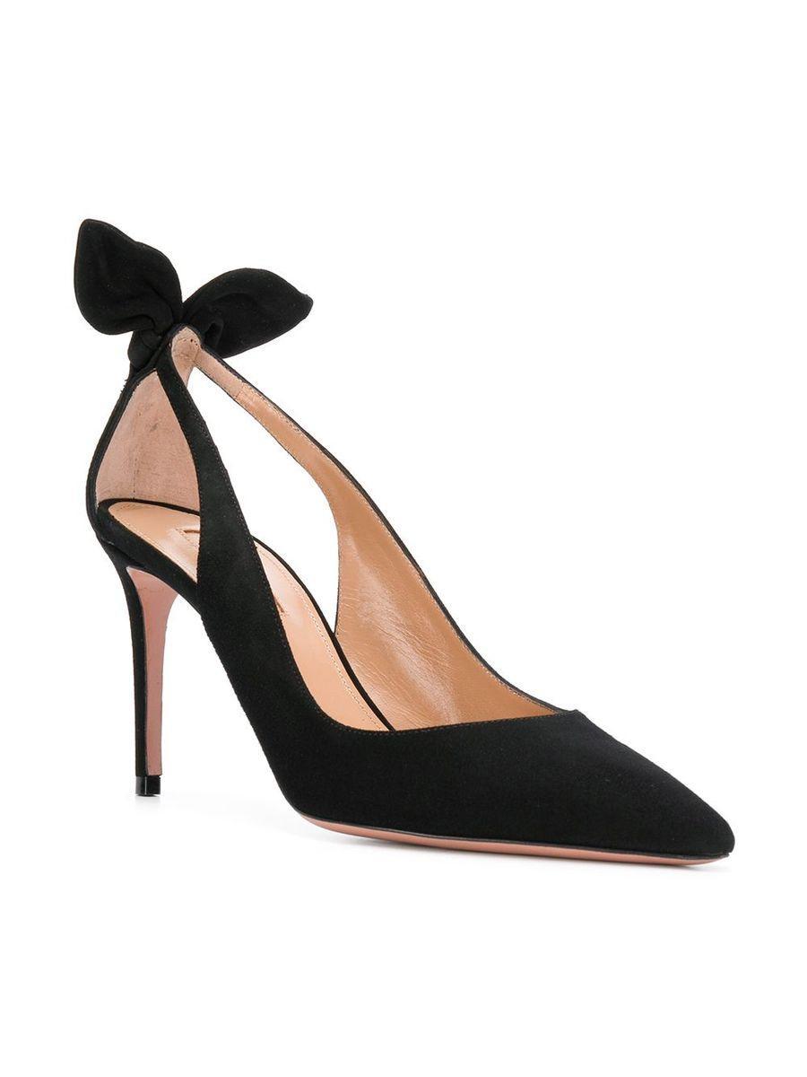 Bow Tie 85 Suede Pumps In Black Product Image