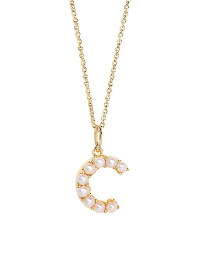 Womens Bridget Initial 14K-Gold-Plated & Freshwater Pearl Necklace Product Image