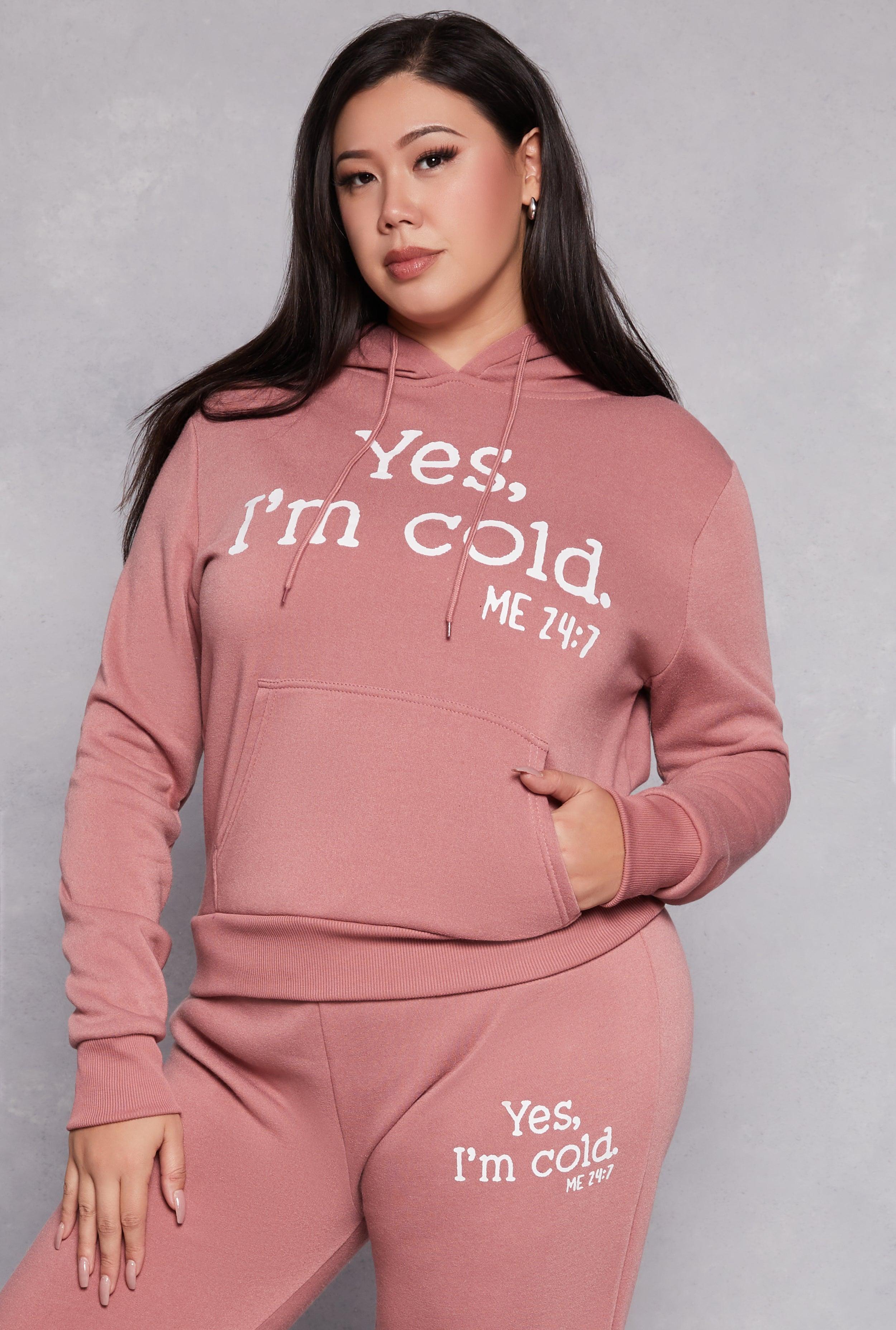 Womens Plus Size Yes Im Cold Hoodie Product Image