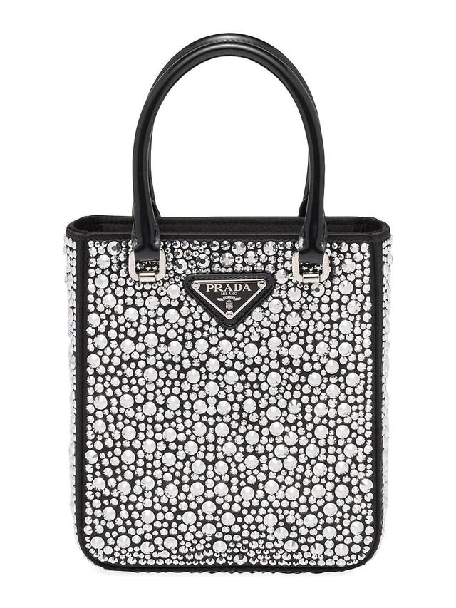 Womens Small Satin Tote Bag with Crystals Product Image