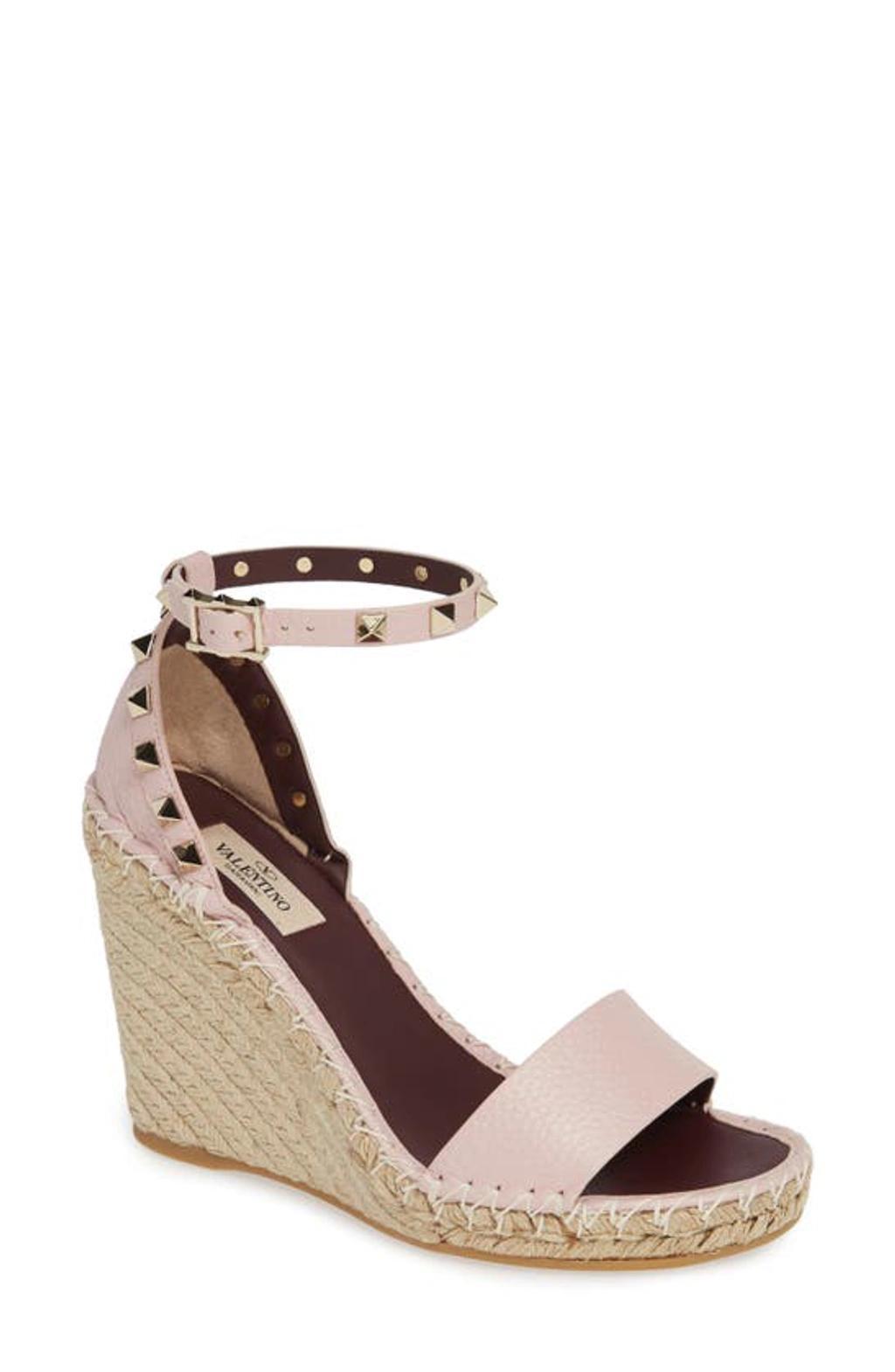 Rockstud Espadrille Wedge In Black Product Image