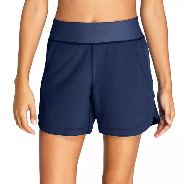 Petite Lands End 5 Quick Dry Swim Shorts With Panty, Womens Deep Blue Product Image