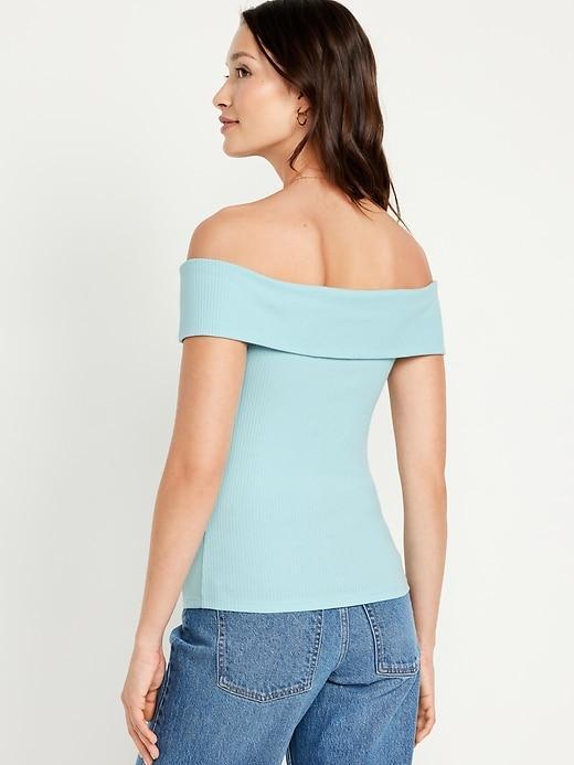 Off-Shoulder Ribbed Top Product Image