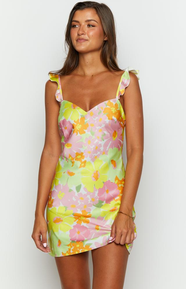 Eden Yellow Floral Mini Dress Product Image