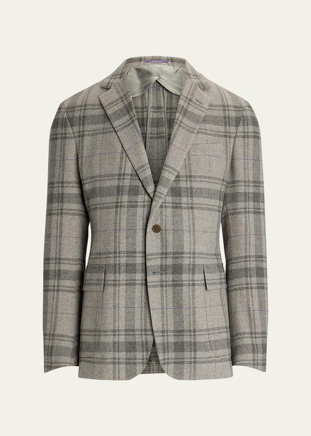 Mens Hadley Plaid Wool Two-Button Jacket Product Image