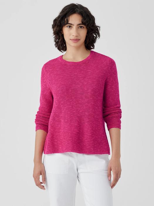 Organic Linen Cotton Slub Crew Neck Top Product Image