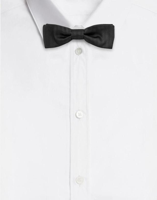 Silk Satin Bow Tie In Black Product Image