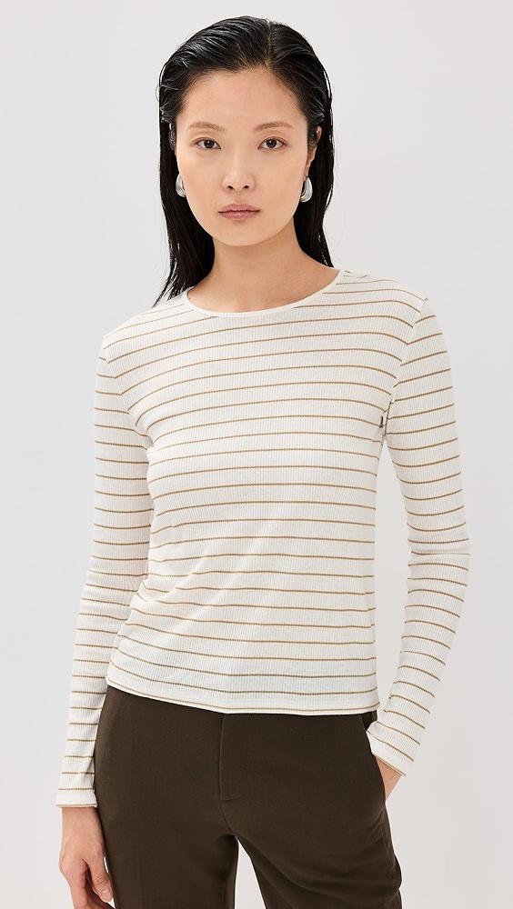 Vince Rib Stripe Crew Neck Tee | Shopbop Product Image