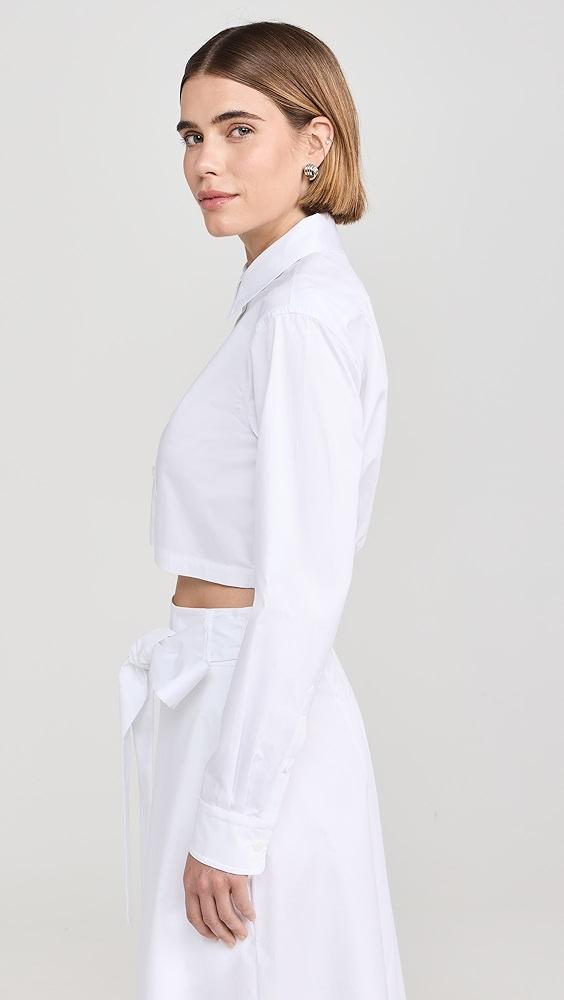 Tibi Eco Poplin Cropped Shirt | Shopbop Product Image