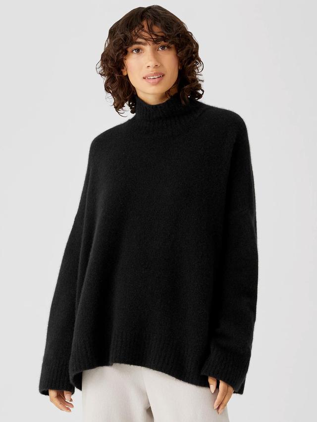 EILEEN FISHER Cashmere Silk Bliss Turtleneck Box-Topfemale Product Image