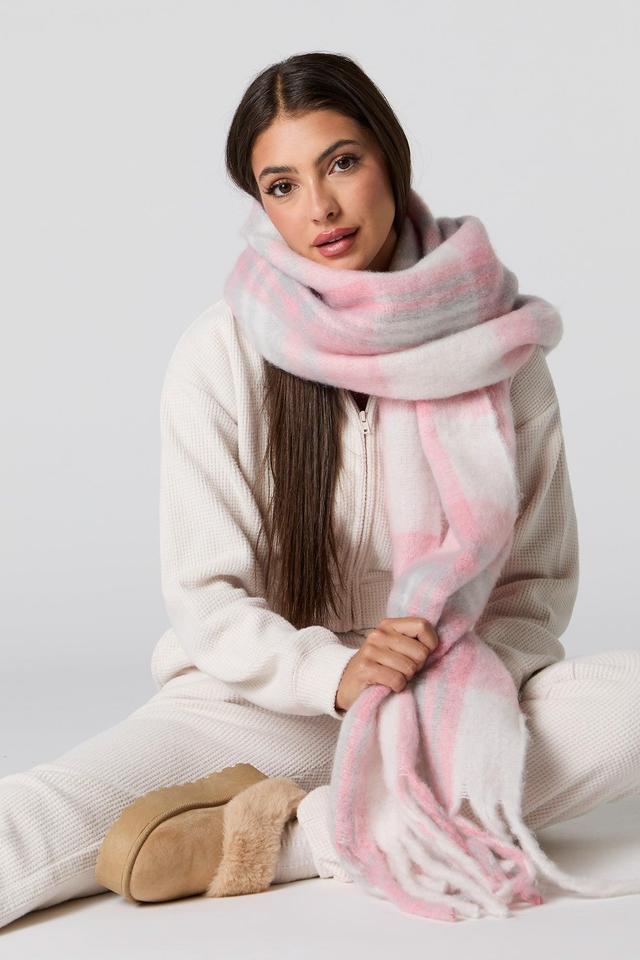 Plaid Bouclé Scarf Female Product Image