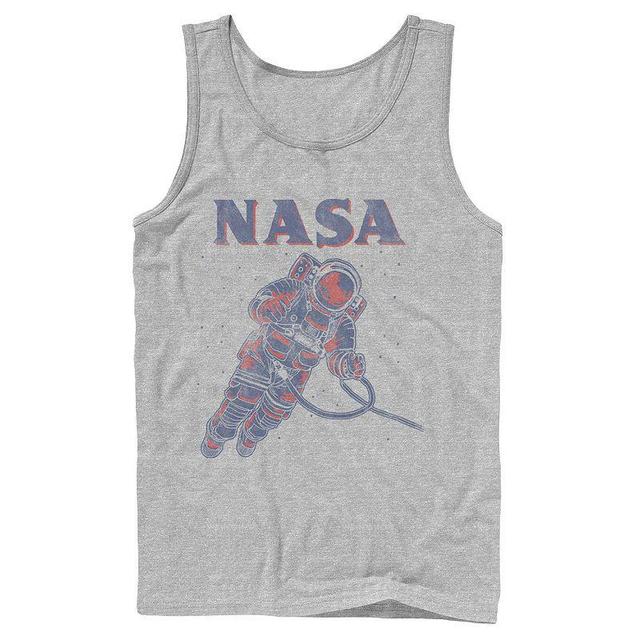 Mens NASA Neon Astronaut Cowboy In Space Graphic Tank Top Athletic Grey Product Image