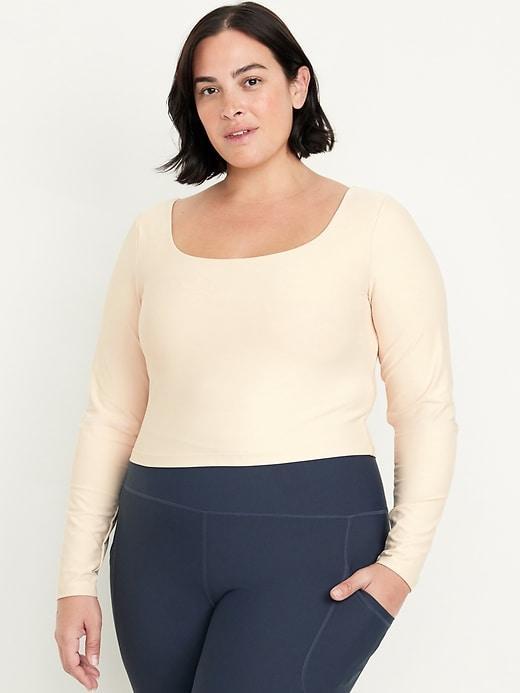 PowerSoft Long-Sleeve Crop Support Top Product Image