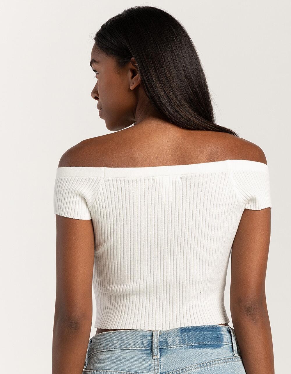 FULL TILT Off The Shoulder Rib Womens Top Product Image