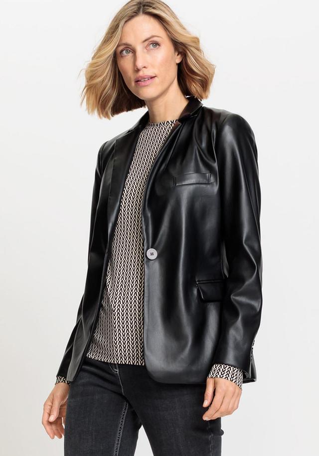 Olsen Womens Faux Leather Blazer Product Image