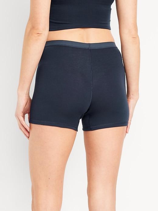 High-Waisted Ribbed Boyshort Briefs -- 3-inch inseam Product Image