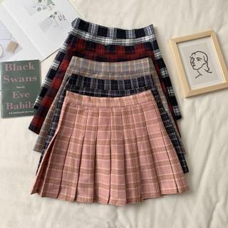 Pleated A-Line Mini Skirt Product Image