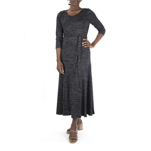 Womens Nina Leonard Sylvia Midi Dress Dark Grey Product Image