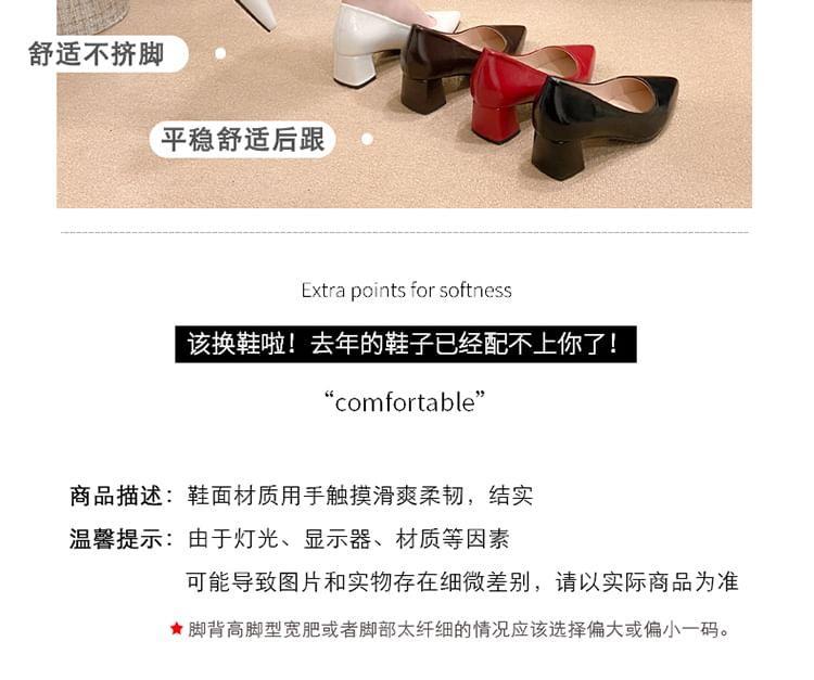 Pointed Toe Block Heel Pumps Product Image