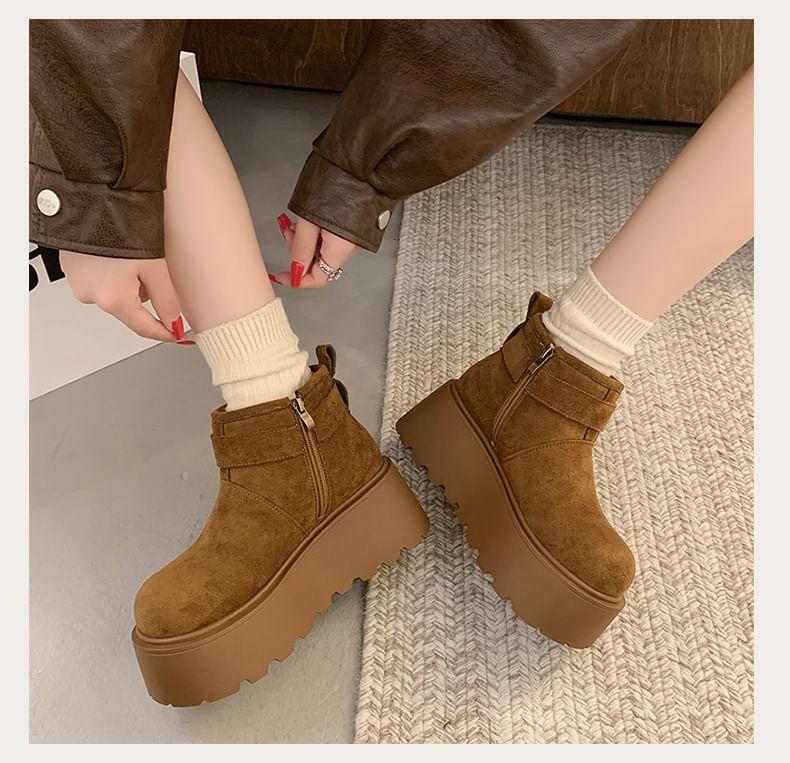 Buckle Platform Ankle Snow Boots Product Image