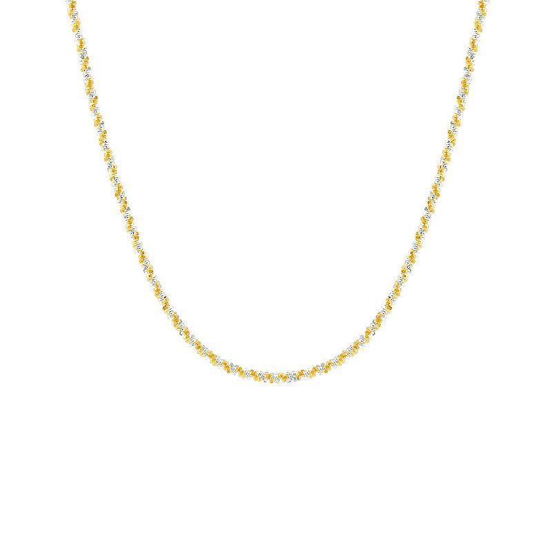 PRIMROSE 2-Toned Sterling Silver & 24k Gold Plated Necklace Chain, Womens Yellow Product Image