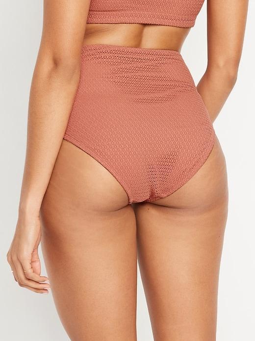 High-Waisted Crochet Bikini Swim Bottoms Product Image