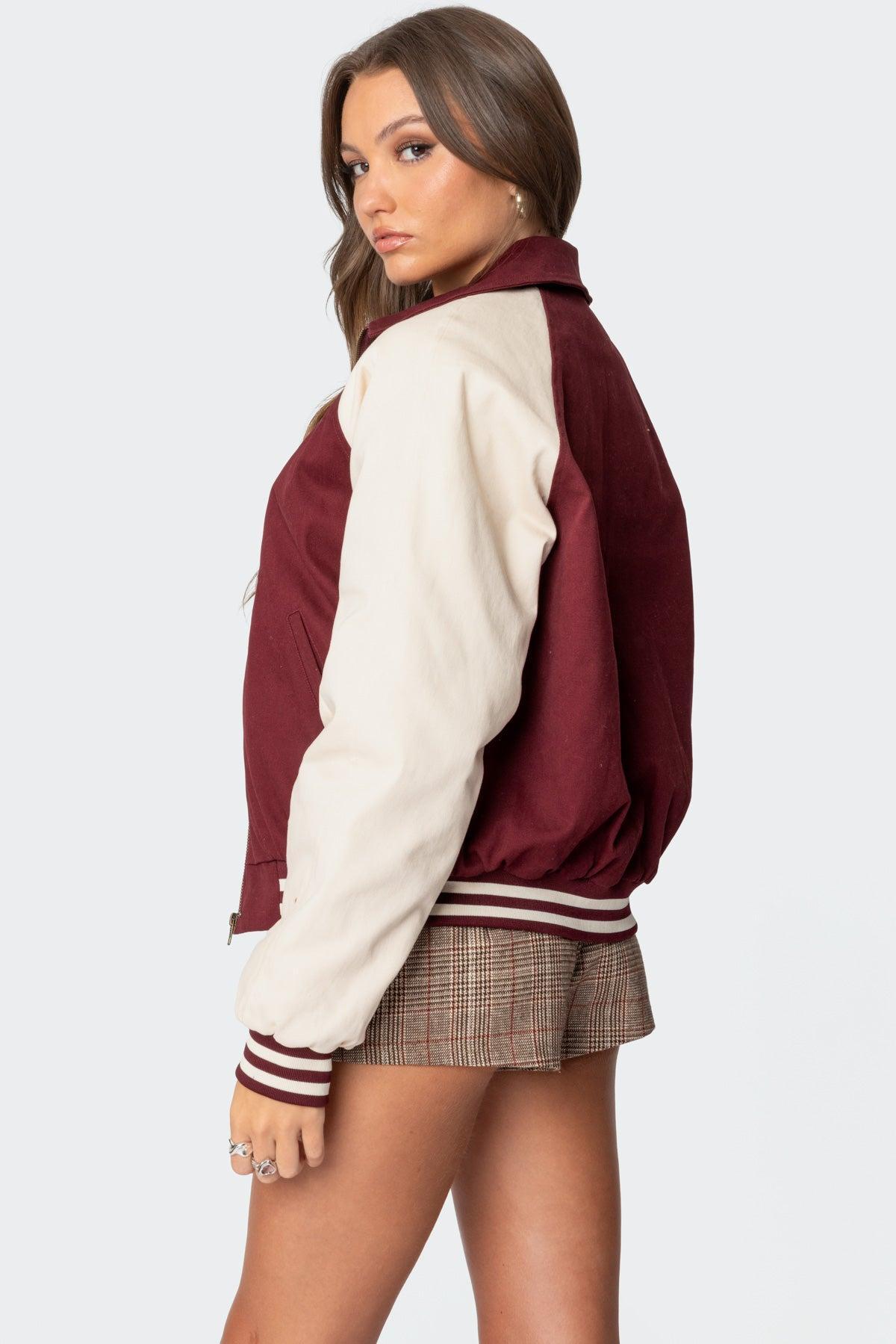 Varsity Oversized Bomber Jacket Product Image