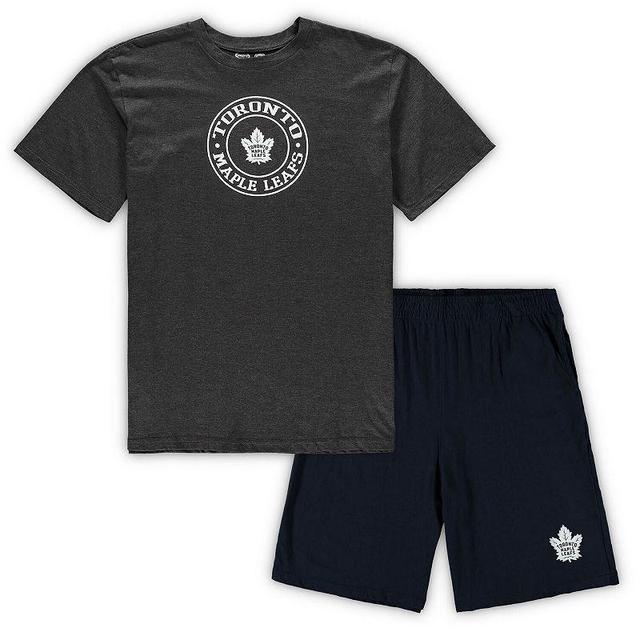 Mens Concepts Sport Navy/Heathered Charcoal Toronto Maple Leafs Big & Tall T-Shirt & Shorts Sleep Set Mpl Blue Product Image