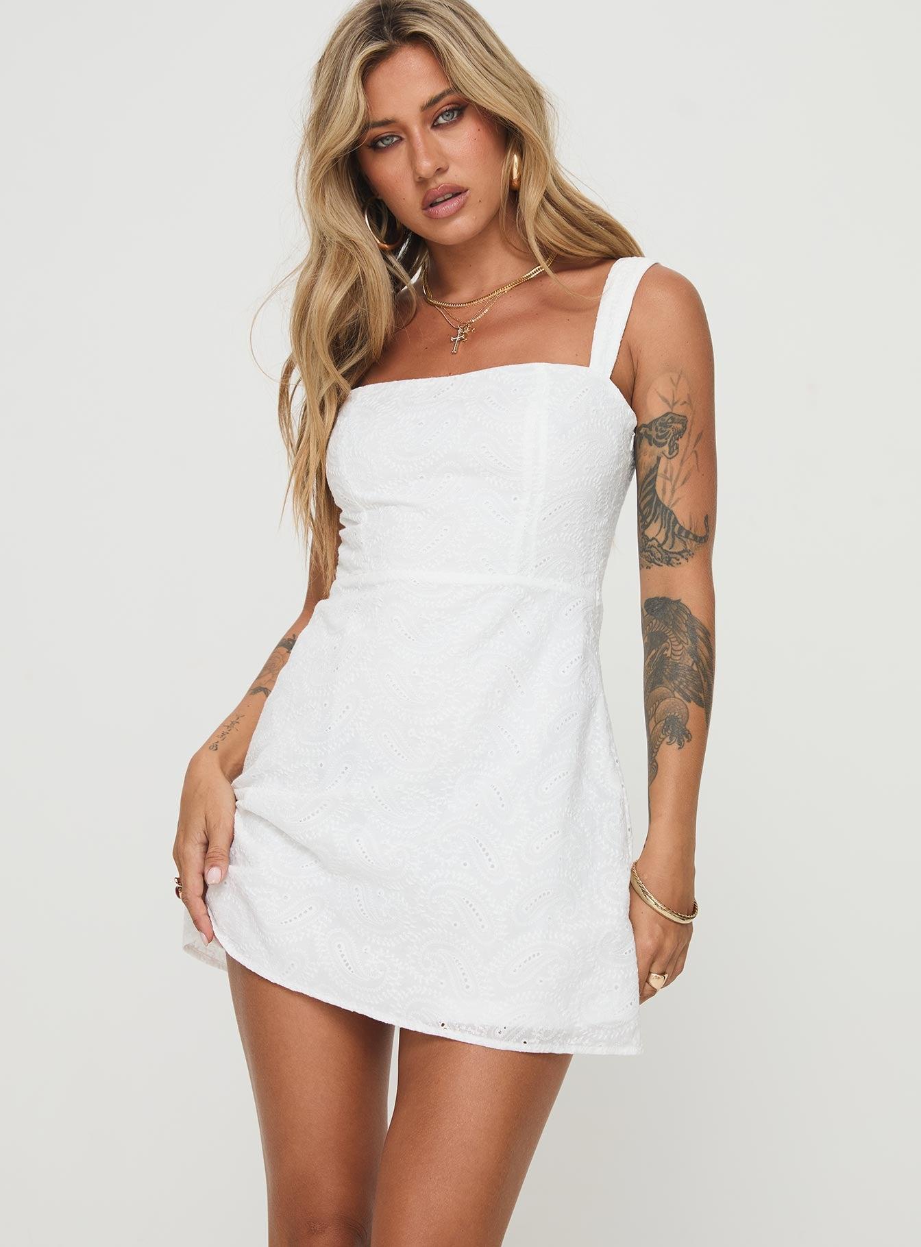 Elestren Mini Dress White Product Image