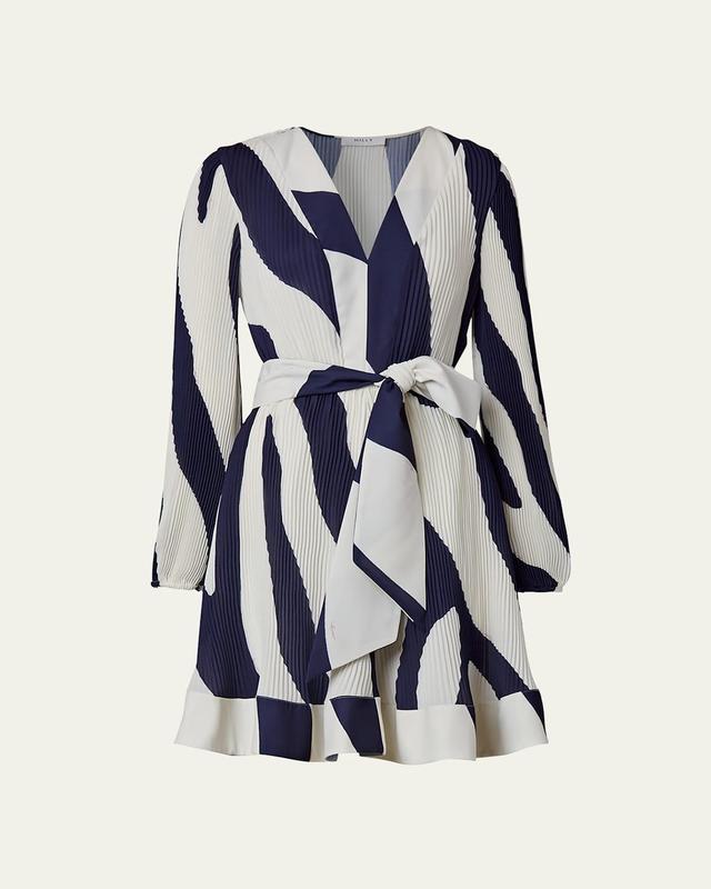 Milly Liv Abstract Zebra Print Long Sleeve Dress Product Image