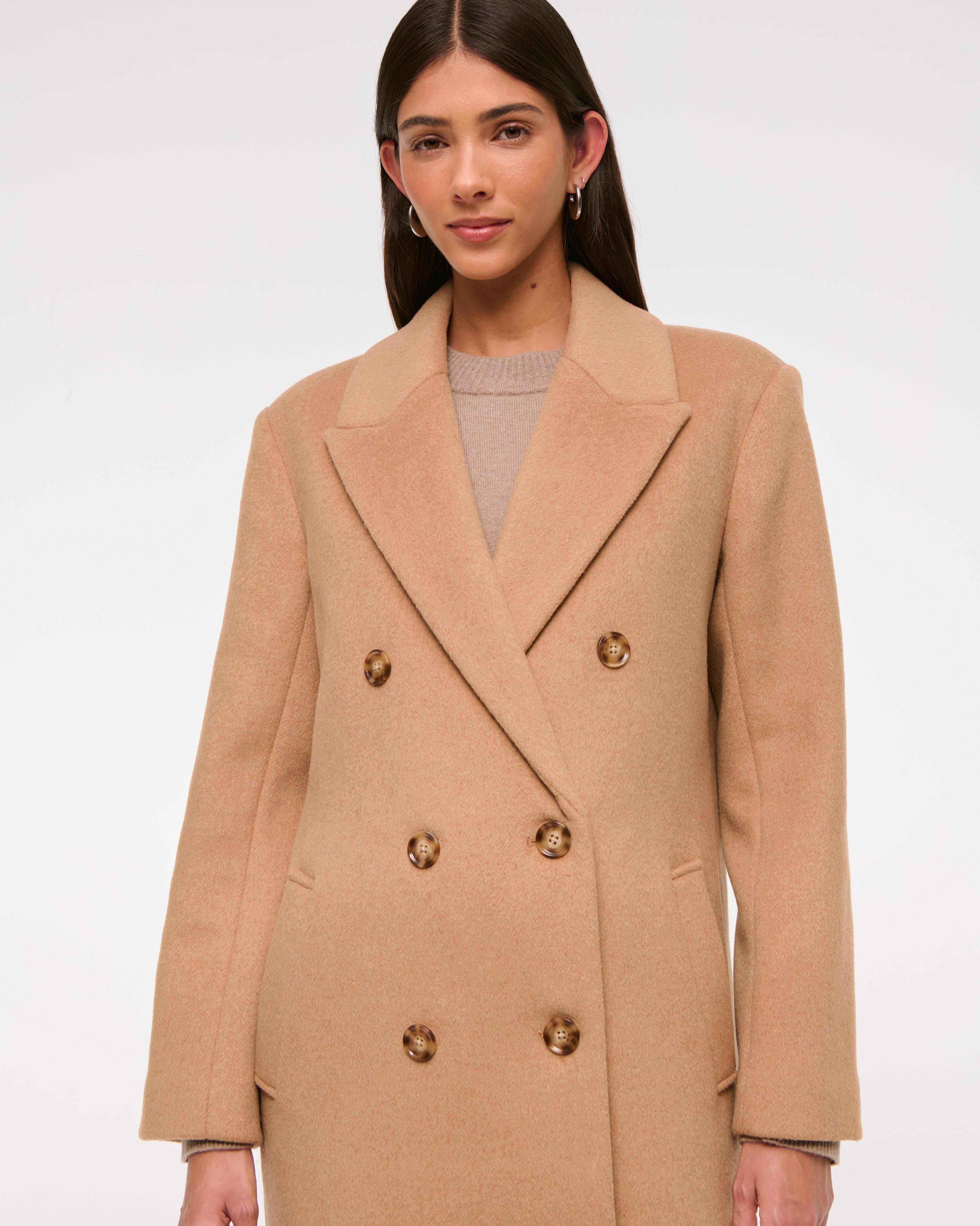 Wool-Blend Double-Breasted Coat Product Image