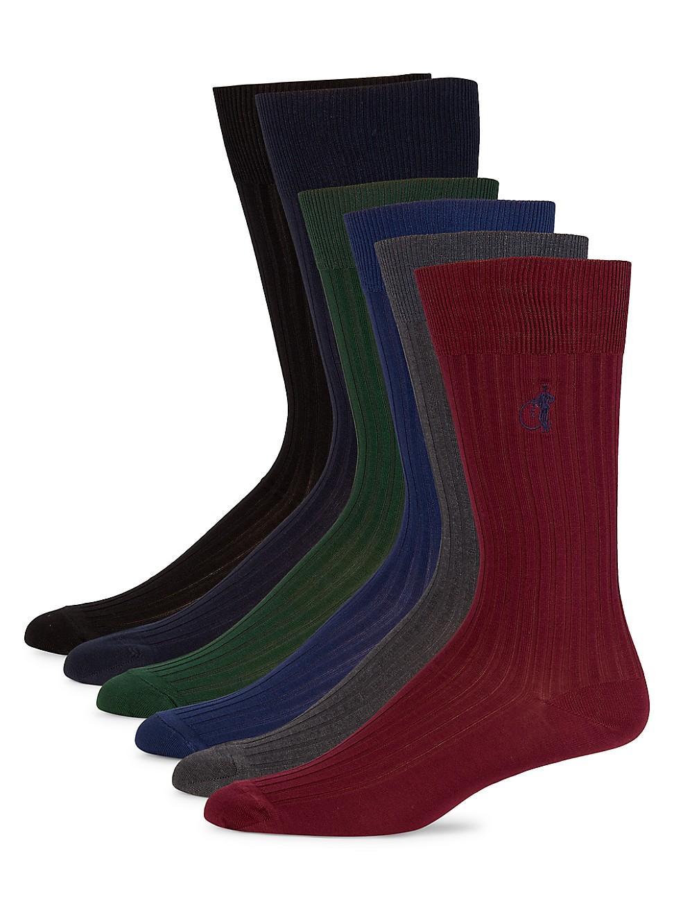 Mens 6-Pack Stretch Cotton-Blend Socks Product Image