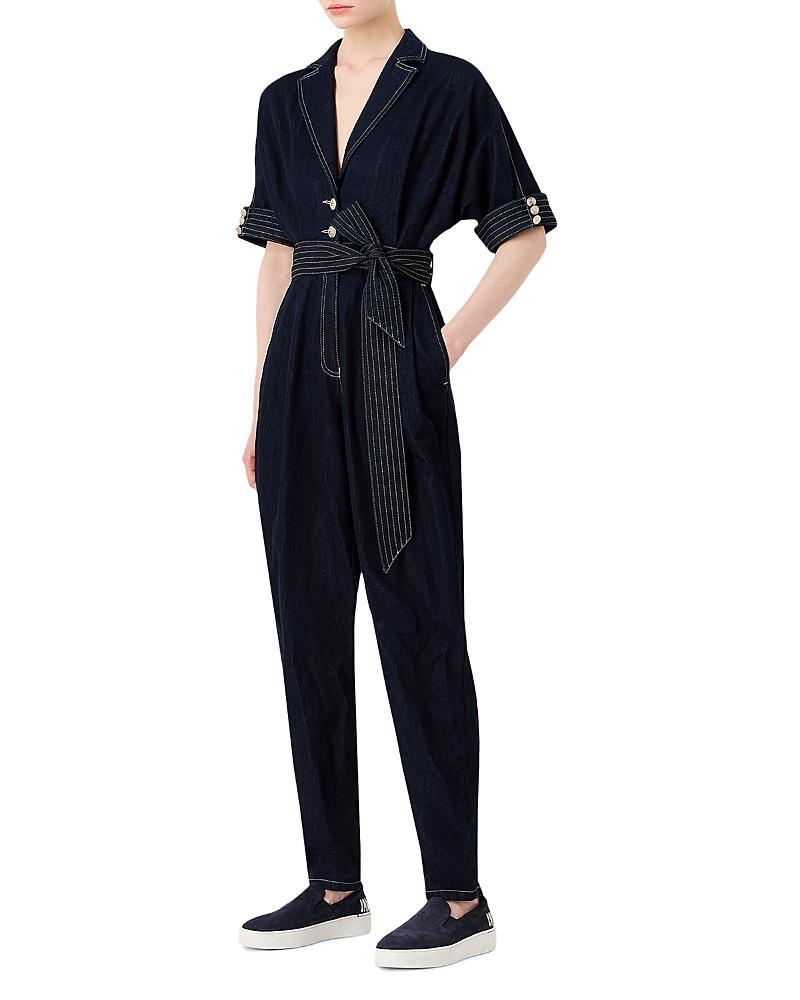 Emporio Armani Belted Denim Jumpsuit Product Image