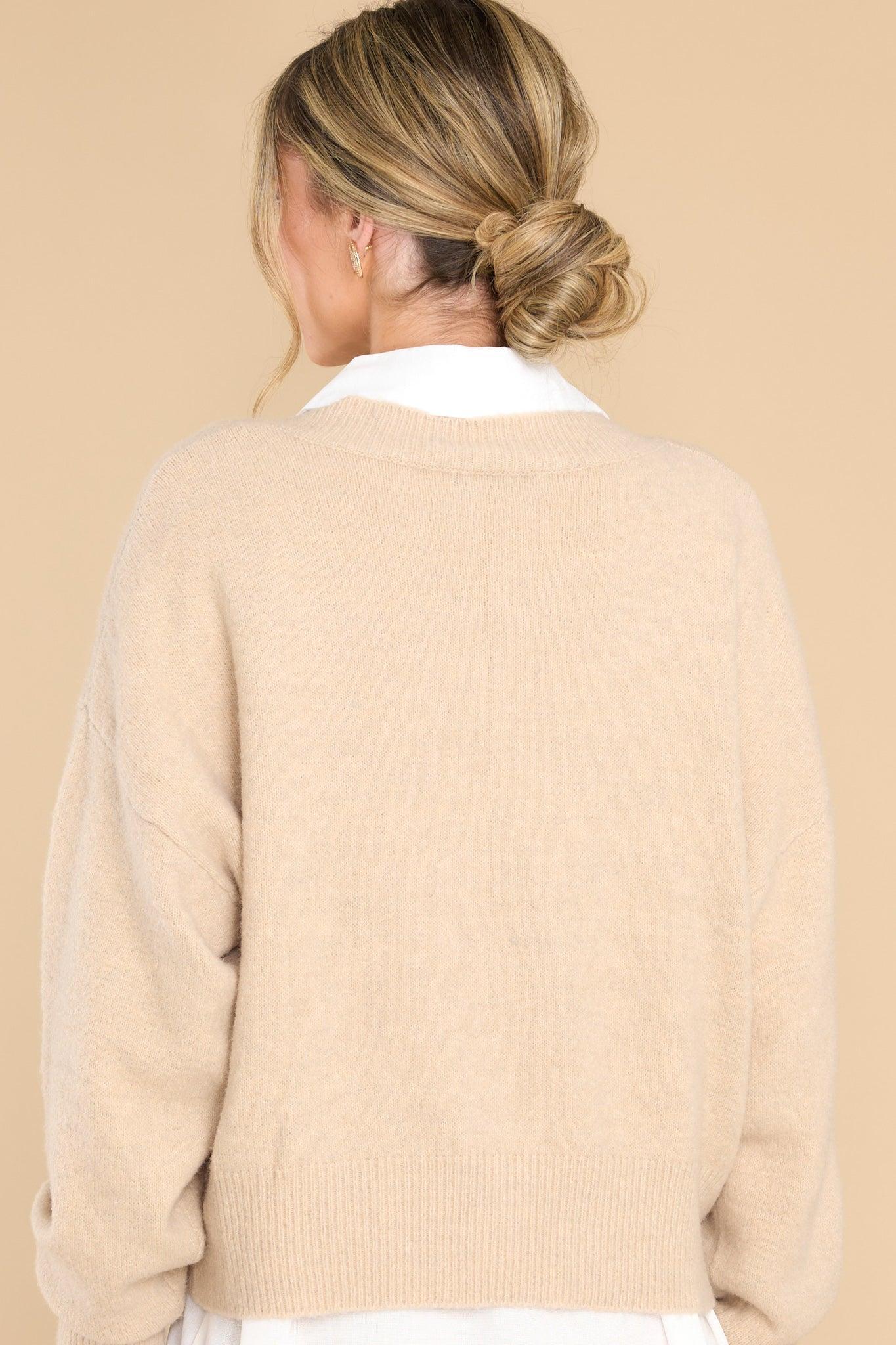 Might As Well Beige Sweater Product Image