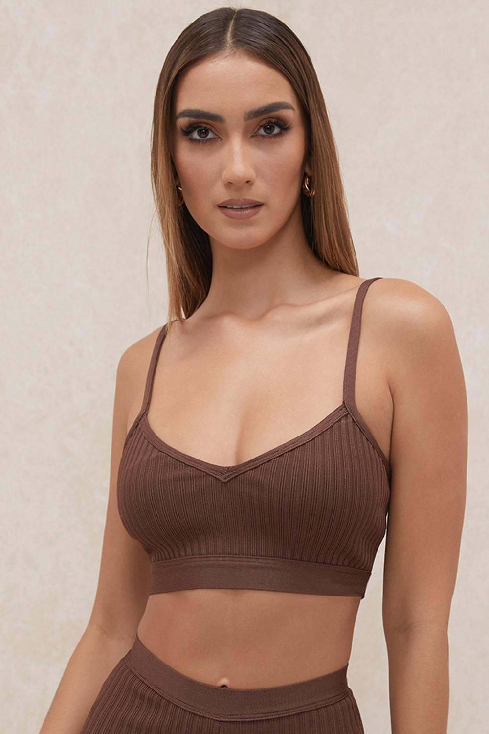 Evie Chocolate Bandage Bralette Product Image