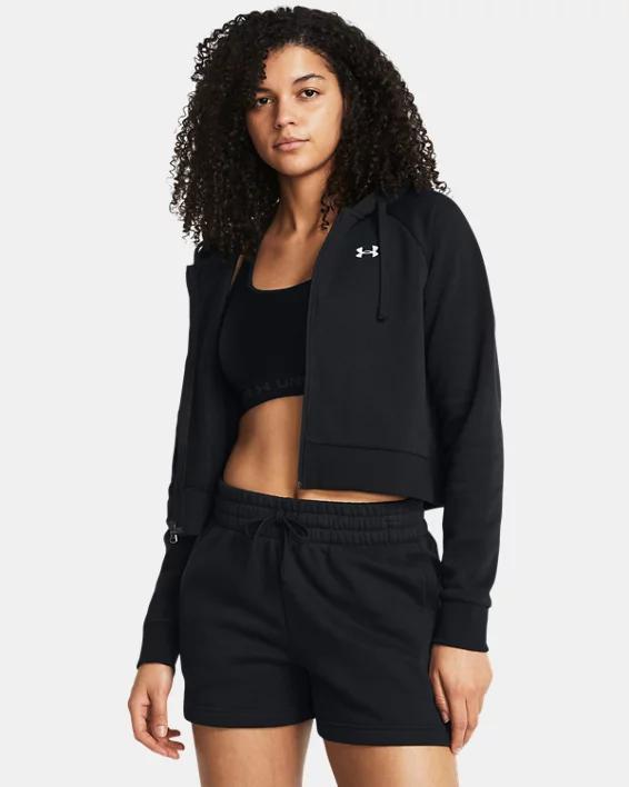 Womens Under Armour Rival Fleece Crop Full-Zip Hoodie Product Image