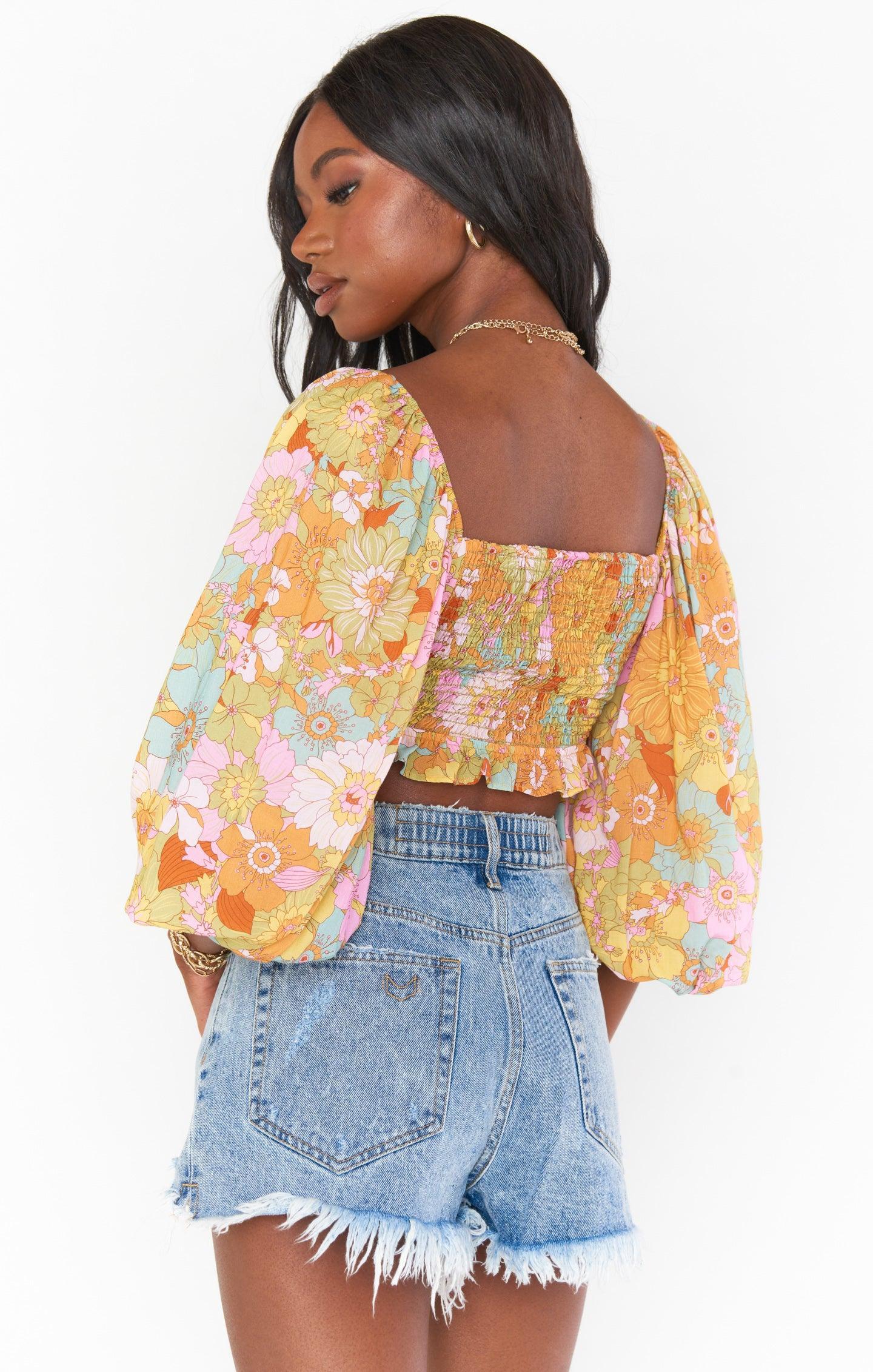 Jenna Top ~ Groovy Blooms Product Image