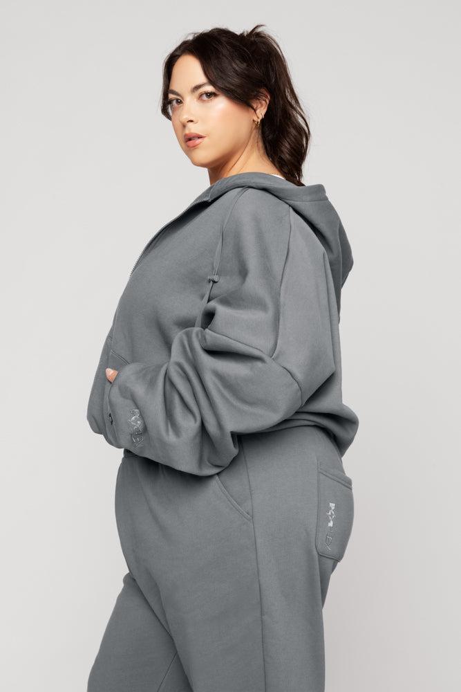 POPFLEX® Zip Cloud Hoodie - Smoke Product Image