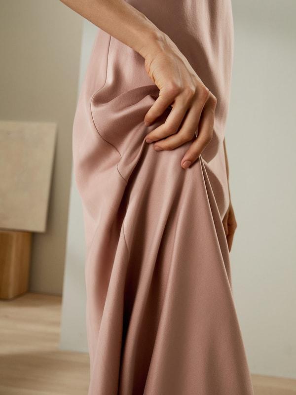 Minimalist Silk Suede Maxi Nightdress Product Image