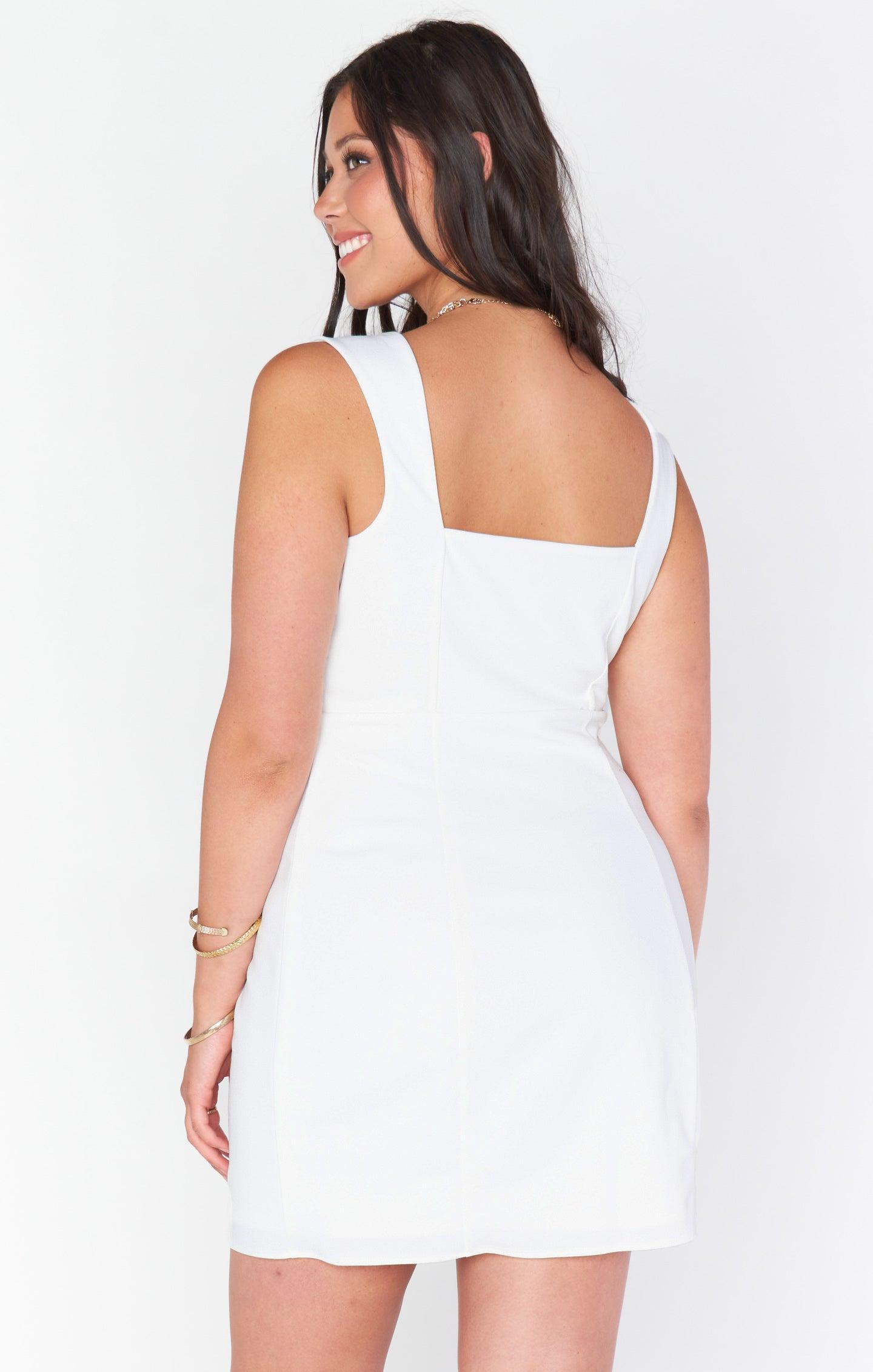 Eden Mini Dress ~ White Stretch Product Image