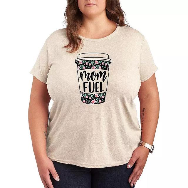 Plus Mom Fuel Floral Coffee Graphic Tee, Womens Product Image