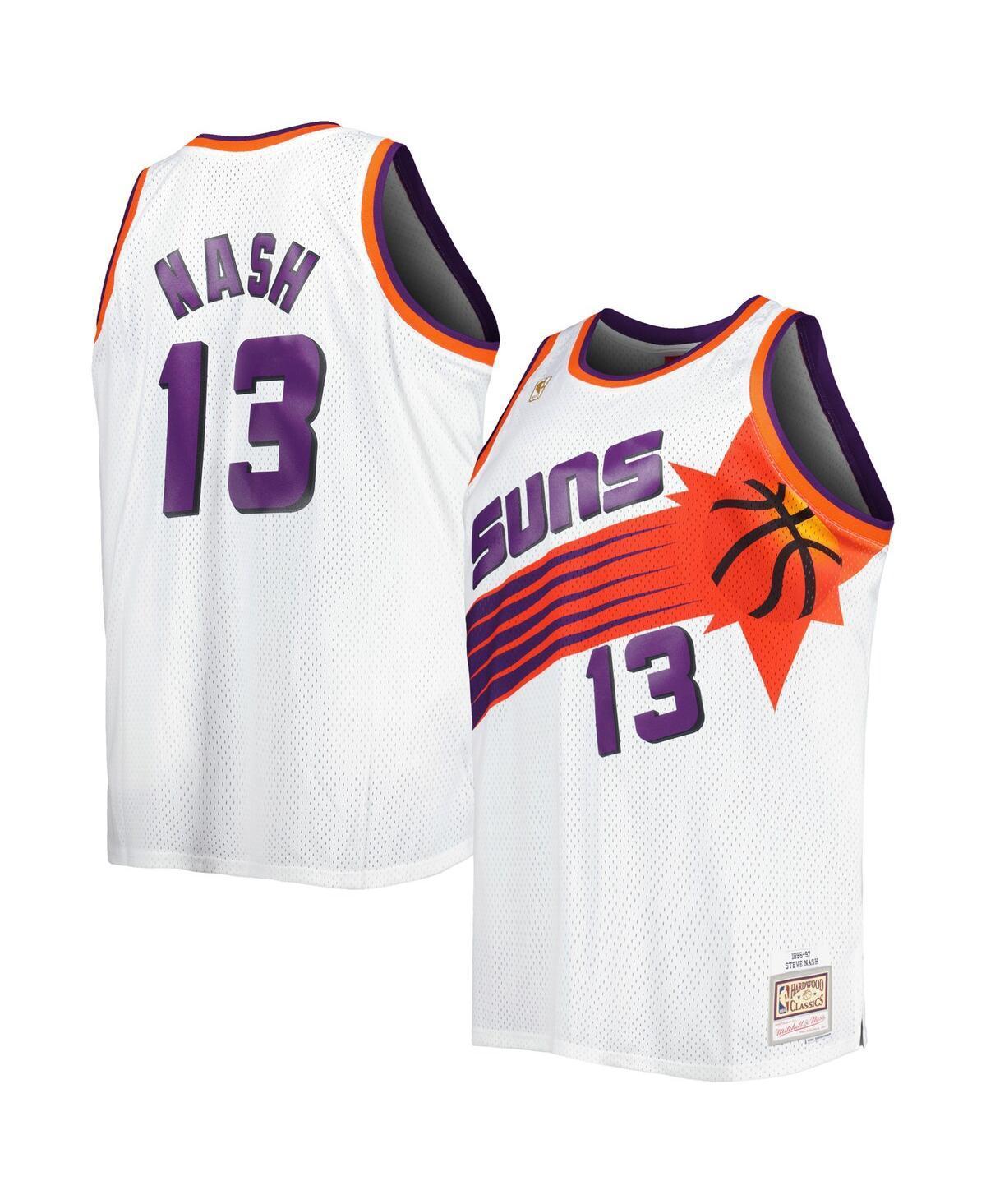 Mens Mitchell & Ness Steve Nash White Phoenix Suns Big and Tall Hardwood Classics 1996-97 Swingman Jersey - White Product Image