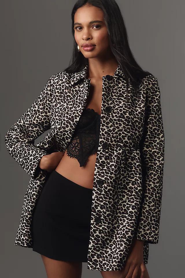 Maeve Leopard Babydoll Jacket Product Image