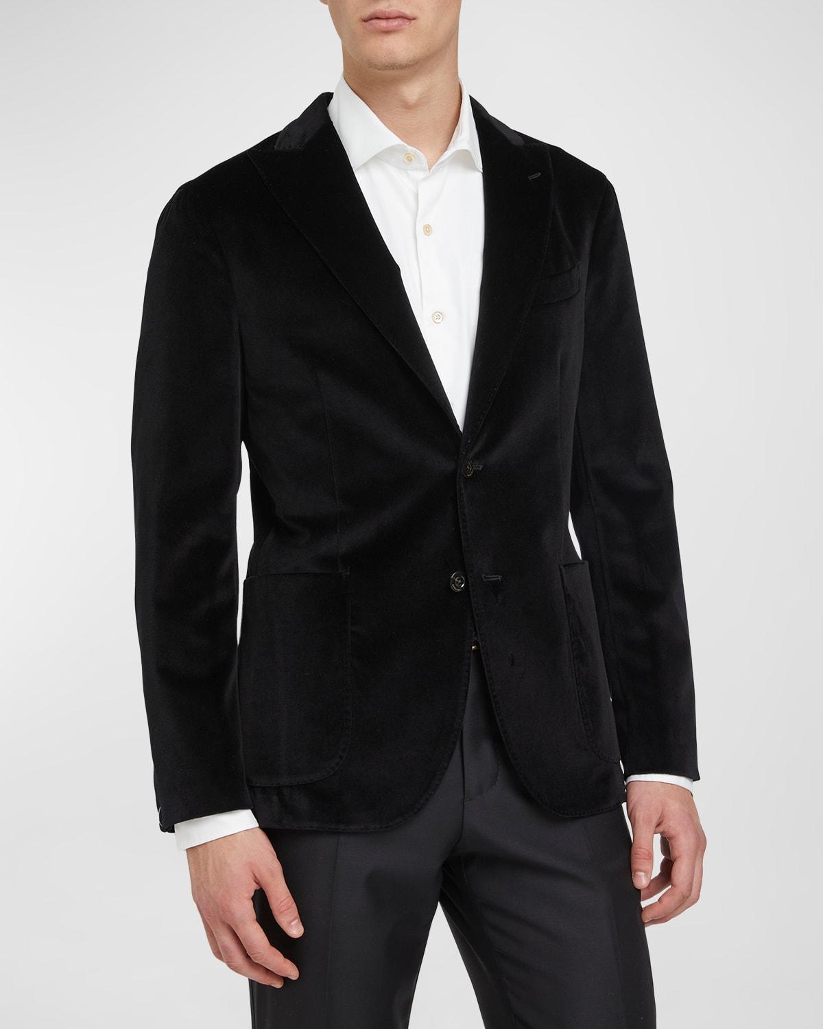 Mens Velvet Peak-Lapel Sport Coat Product Image